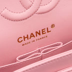 CHANEL SMALL CLASSIC DOUBLE FLAP BAG LAMBSKIN PINK LGHW(MICROCHIP)