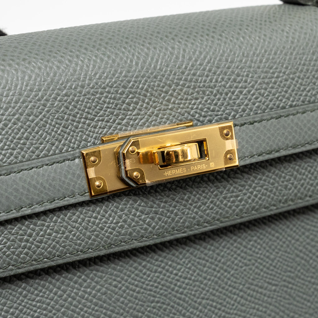 Hermes kelly 25 epsom vert Amande GHW