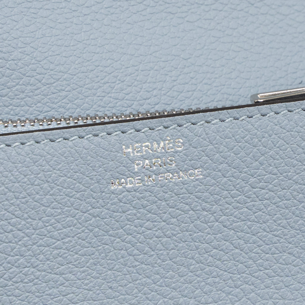 Hermes Roulis Slim Evercolor J7 Blue Lin SHW