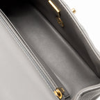 Chanel 22B Metal Top Handle Mini Rectangular Flap Bag Lambskin Grey GHW (Microchip)