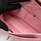 CHANEL SMALL CLASSIC DOUBLE FLAP BAG LAMBSKIN PINK LGHW(MICROCHIP)