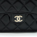 CHANEL 21K FLAP COIN PURSE WITH CHAIN BLACK LGHW
