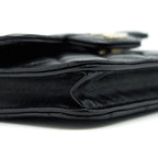 CHANEL 21K FLAP COIN PURSE WITH CHAIN BLACK LGHW