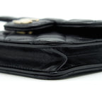 CHANEL 21K FLAP COIN PURSE WITH CHAIN BLACK LGHW