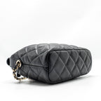 CHANEL 25C QUILTED HOBO BAG CAVIAR BLACK LGHW (MICROCHIP)