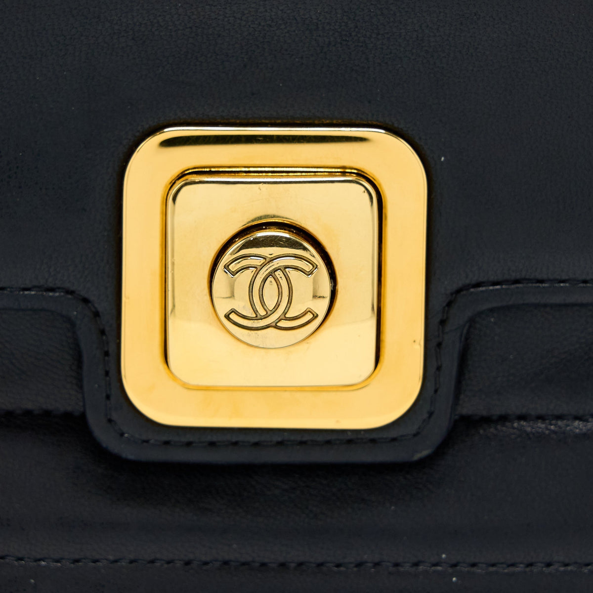 CHANEL VINTAGE KELLY FLAP BAG LAMBSKIN BLACK GHW