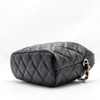 CHANEL 25C QUILTED HOBO BAG CAVIAR BLACK LGHW (MICROCHIP)