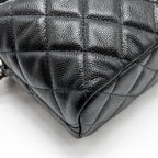 CHANEL 25C QUILTED HOBO BAG CAVIAR BLACK LGHW (MICROCHIP)