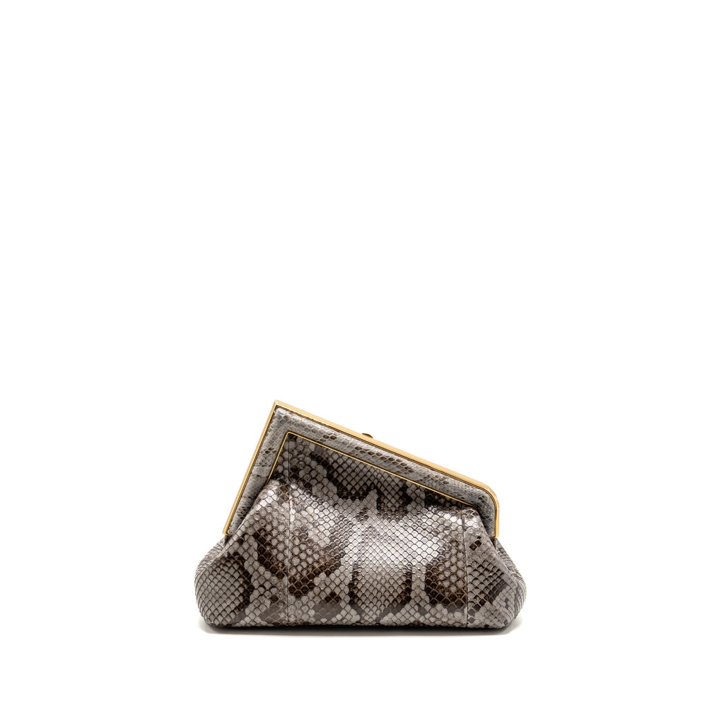 Fendi First Small Python Dark Grey GHW