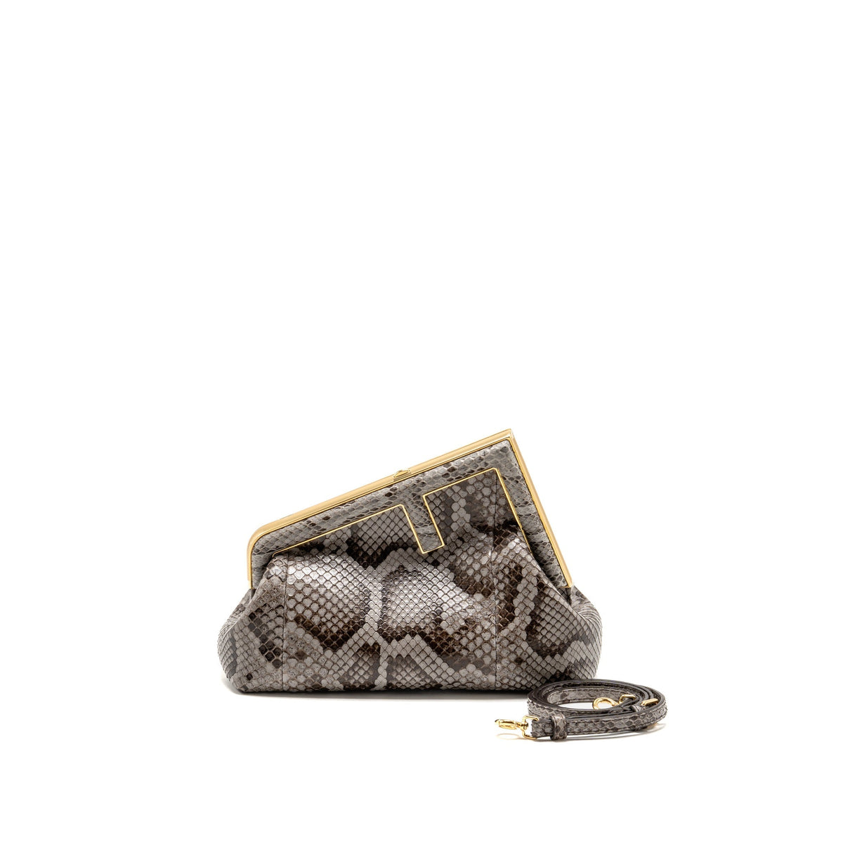 Fendi First Small Python Dark Grey GHW
