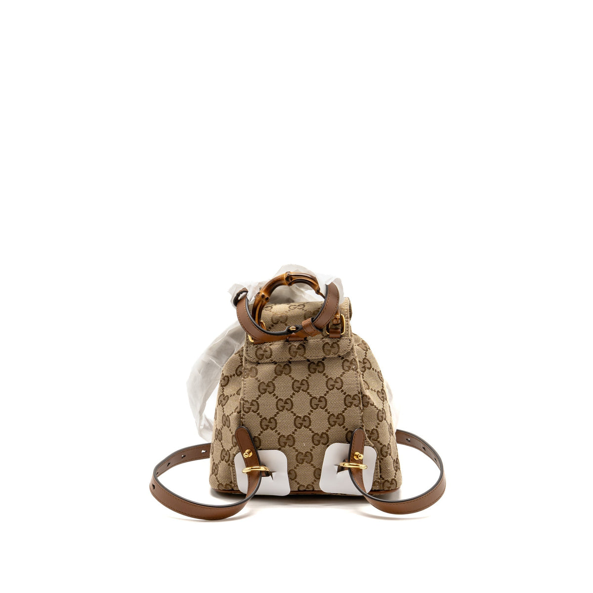 Gucci Bamboo Mini Backpack GG Canvas/Leather Beige/Brown GHW