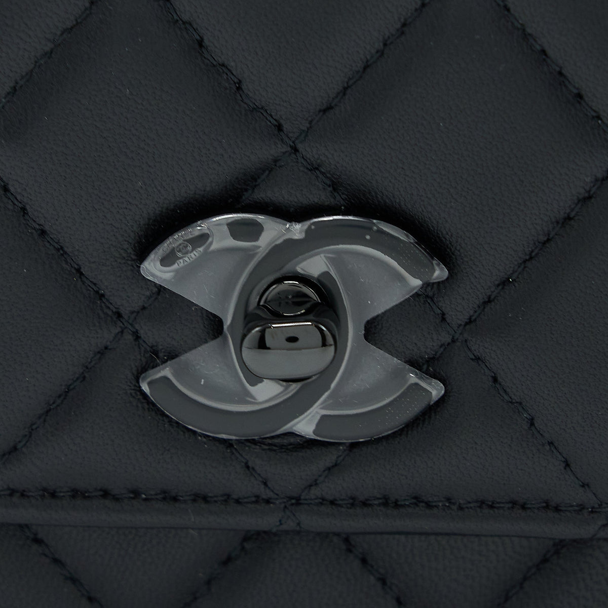 CHANEL SQUARE TRENDY CC WALLET ON CHAIN LAMBSKIN SO BLACK