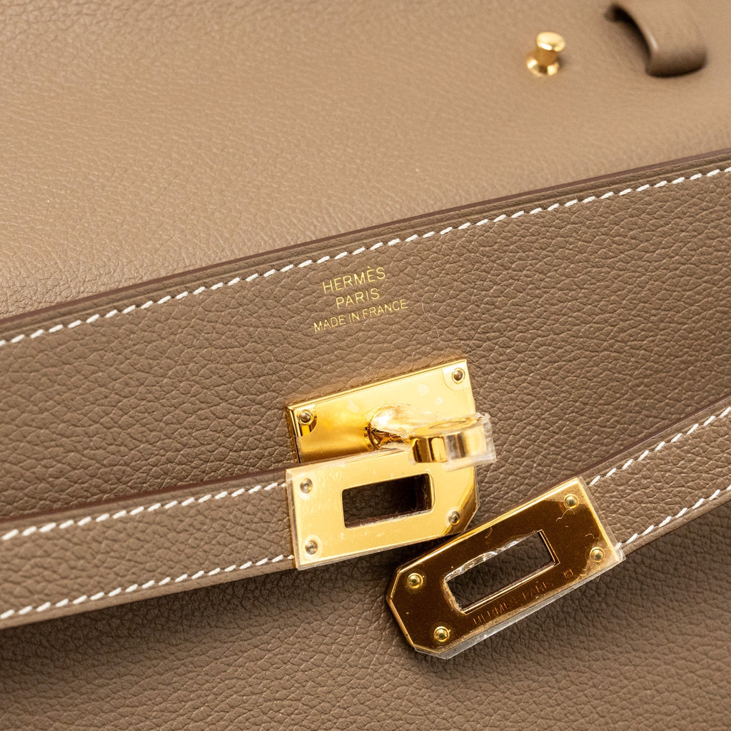 Hermes kelly to go Evercolor Etoupe GHW