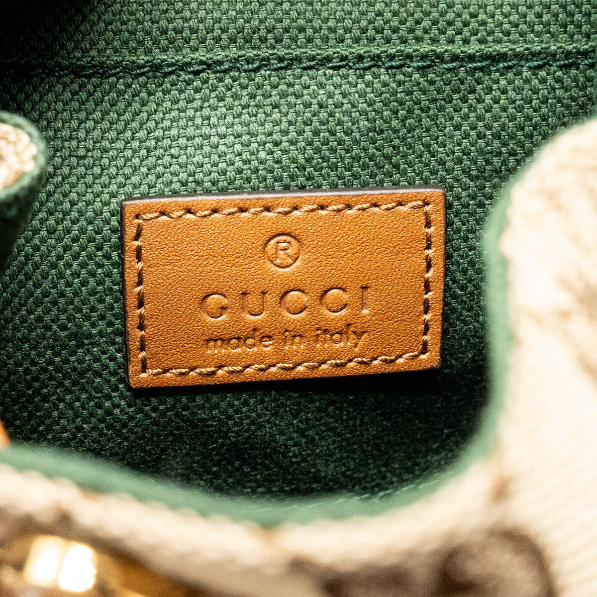 Gucci Bamboo Mini Backpack GG Canvas/Leather Beige/Brown GHW
