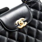 CHANEL MINI KELLY SHOPPING TOTE BAG CALFSKIN BLACK GHW (MICROCHIP)