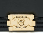 CHANEL MINI BOY BAG CALFSKIN BLACK LGHW (MICROCHIP)
