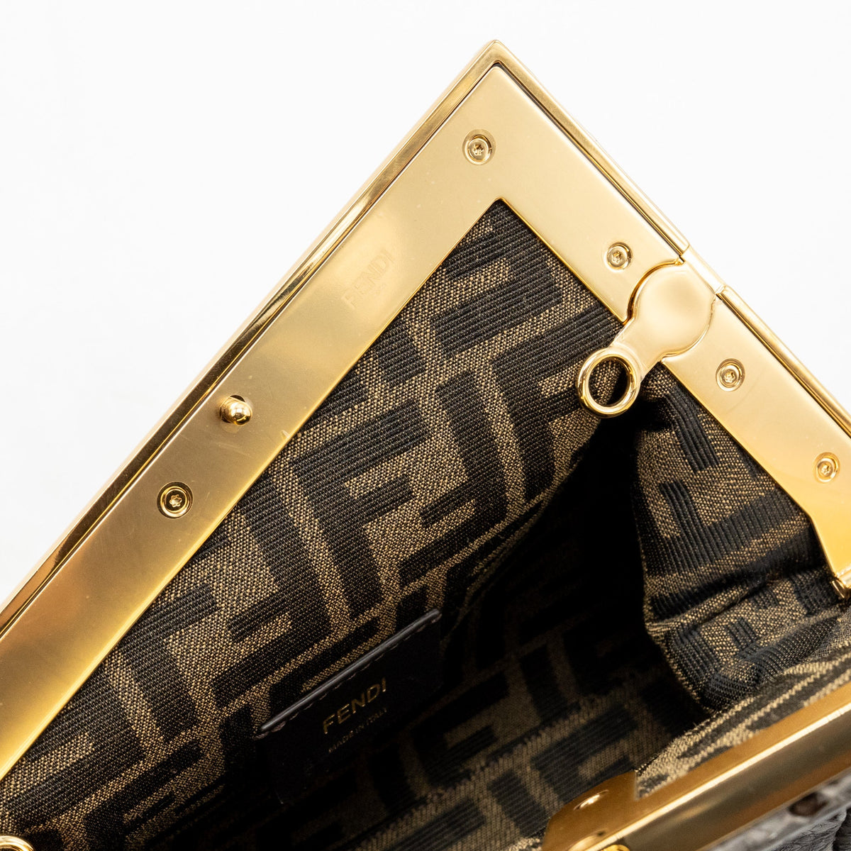 Fendi First Small Python Dark Grey GHW