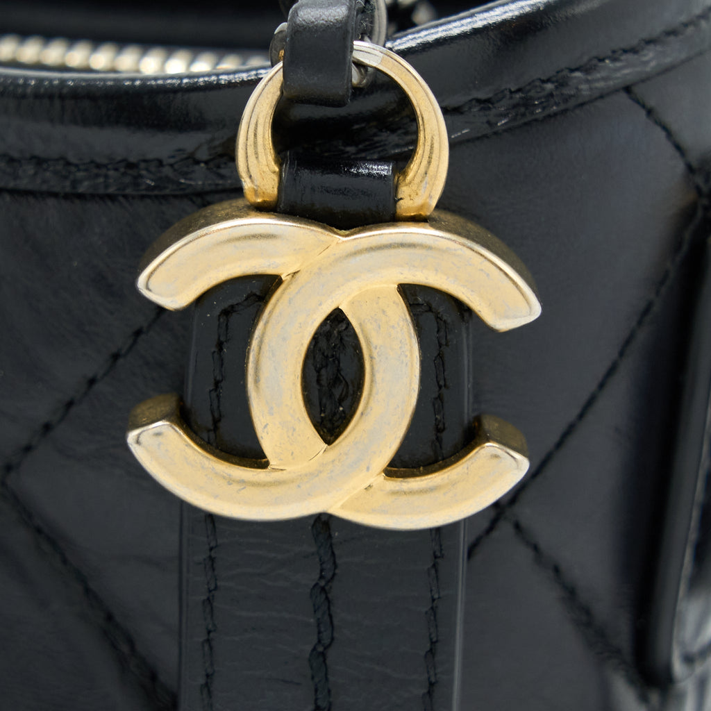 CHANEL SMALL GABRIELLE HOBO BAG CALFSKIN BLACK WITH MULTICOLOUR HARDWARE