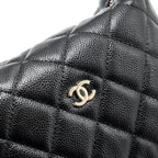 CHANEL 25C QUILTED HOBO BAG CAVIAR BLACK LGHW (MICROCHIP)