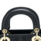 DIOR LADY DIOR MINI LAMBSKIN BLACK LGHW