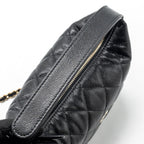 CHANEL 25C QUILTED HOBO BAG CAVIAR BLACK LGHW (MICROCHIP)
