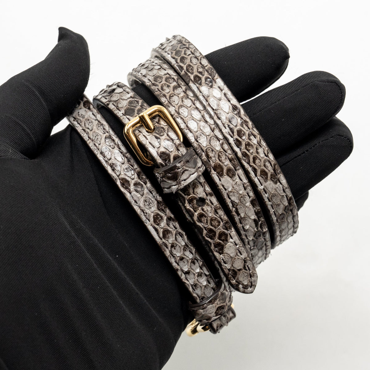 Fendi First Small Python Dark Grey GHW