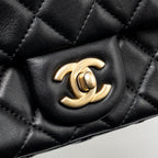 CHANEL PEARL CRUSH MINI SQUARE LAMBSKIN BLACK GHW