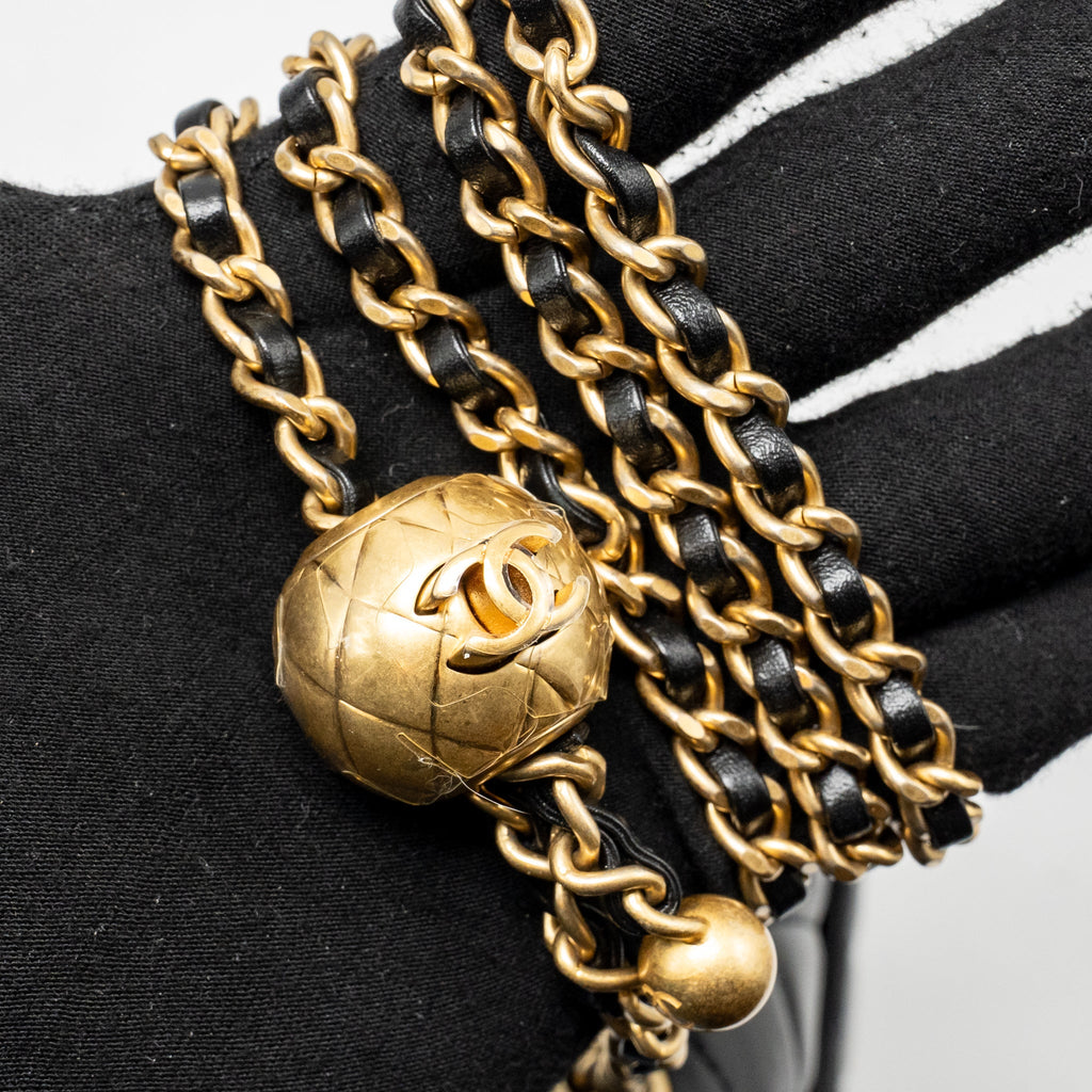 CHANEL PEARL CRUSH MINI SQUARE LAMBSKIN BLACK GHW