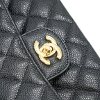 CHANEL MEDIUM CLASSIC DOUBLE FLAP BAG CAVIAR BLACK GHW