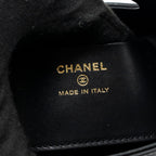 CHANEL 24C MINI 31 CLUTCH WITH CHAIN SHINY CALFSKIN  BLACK LGHW(MICROCHIP)