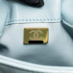Chanel Enamel CC Bucket Bag Lambskin Light Blue GHW (Microchip)