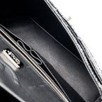 CHANEL MEDIUM CLASSIC DOUBLE FLAP BAG PYTHON BLACK SHW