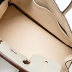 Hermes Birkin 25 Special Order Chèvre Mysore Gris Perle/Craie Brushed SHW