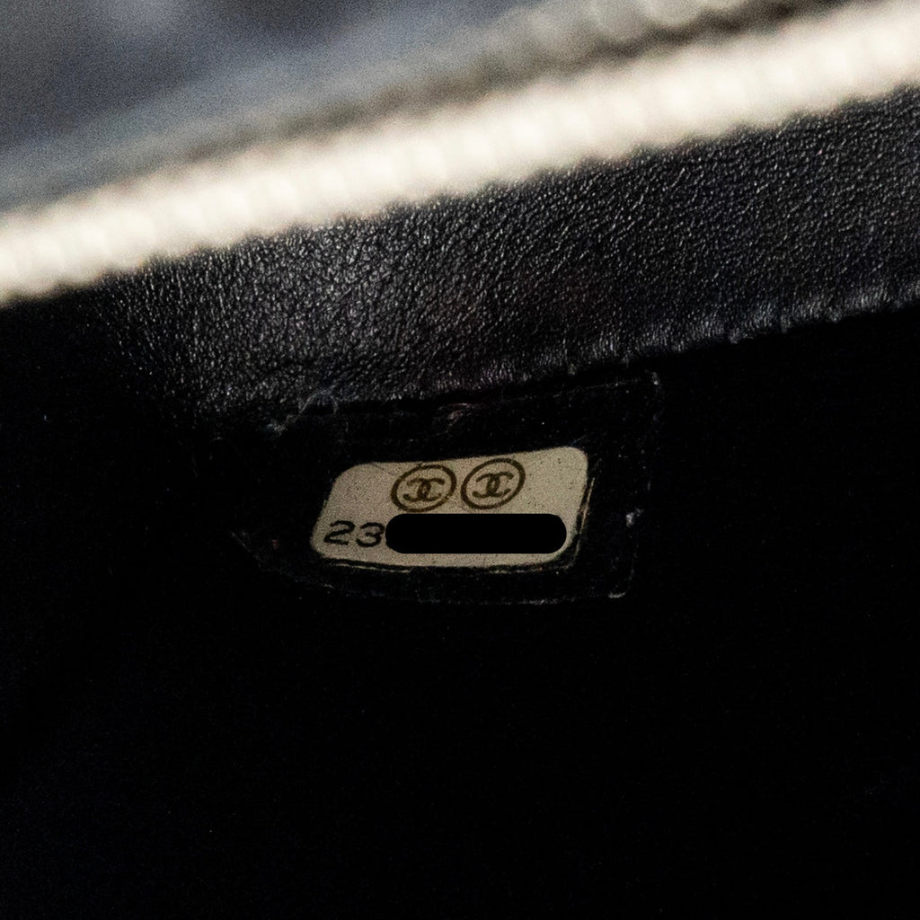CHANEL MEDIUM CLASSIC DOUBLE FLAP BAG PYTHON BLACK SHW