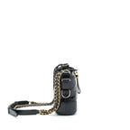 CHANEL SMALL GABRIELLE HOBO BAG CALFSKIN BLACK WITH GOLD AND SILVER HARDWARE