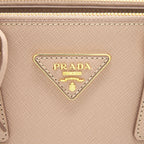 PRADA SAFFIANO LEATHER MINI BEIGE WITH STRAP