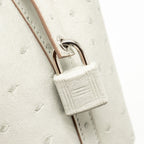 Hermes Micro Picotin 14 lock bag ostrich Gris Perle SHW