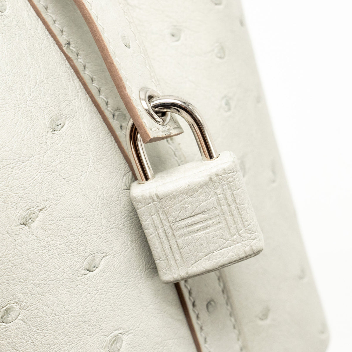 Hermes Micro Picotin 14 lock bag ostrich Gris Perle SHW