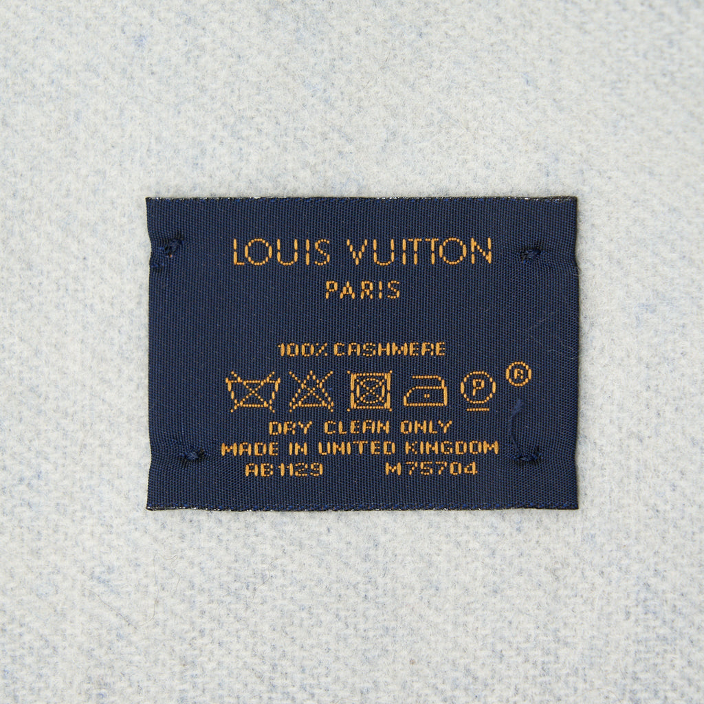 Louis. Vuitton Cashmere Shawl in Light Blue and Grey