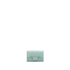 CHANEL 22C FLAP CARD HOLDER CAVIAR NG124 GREEN LGHW