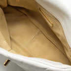 CHANEL SMALL 19 BAG SHINY GOATSKIN WHITE MULTICOLOURED HARDWARE