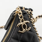 CHANEL SMALL MOON HOBO BAG LAMBSKIN BLACK LGHW (MICROCHIP)