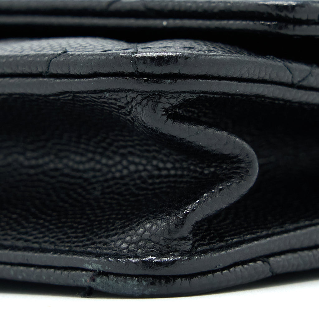 CHANEL QUILTED WALLET ON CHAIN CAVIAR SO BLACK