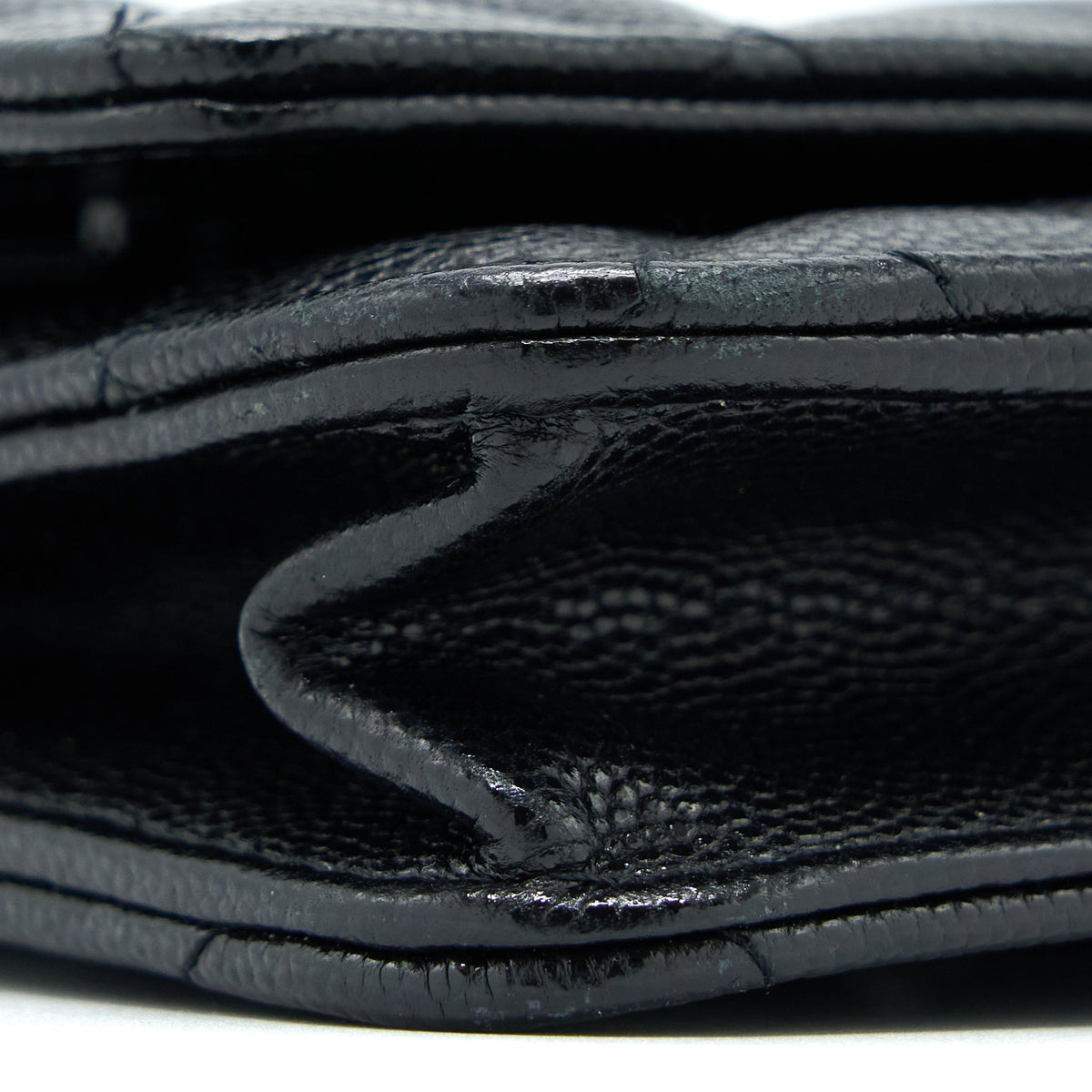 CHANEL QUILTED WALLET ON CHAIN CAVIAR SO BLACK