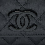 CHANEL QUILTED WALLET ON CHAIN CAVIAR SO BLACK