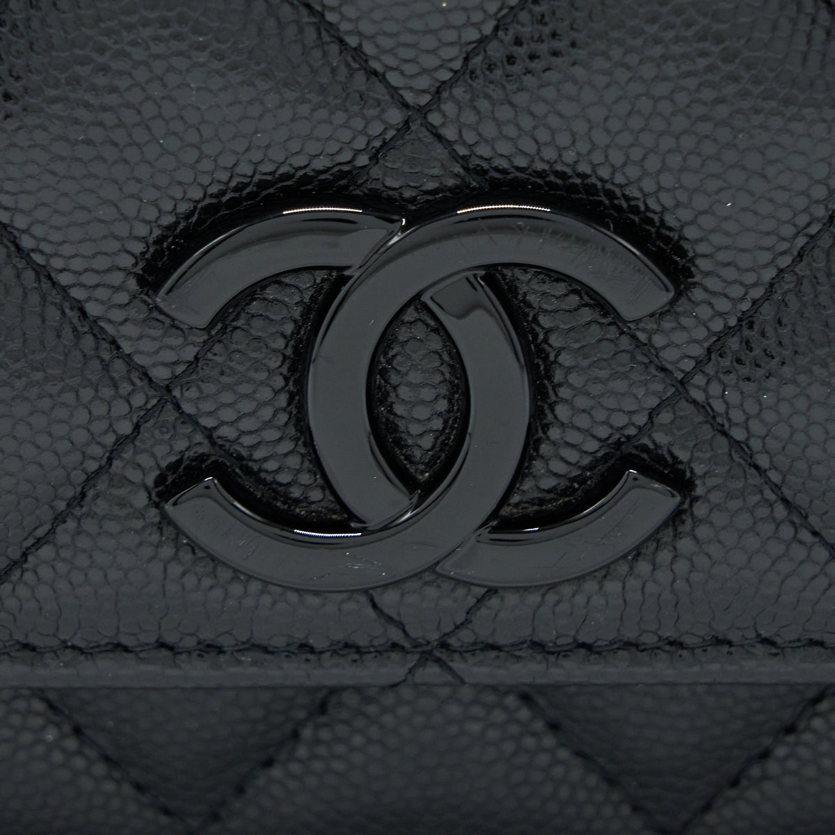 CHANEL QUILTED WALLET ON CHAIN CAVIAR SO BLACK