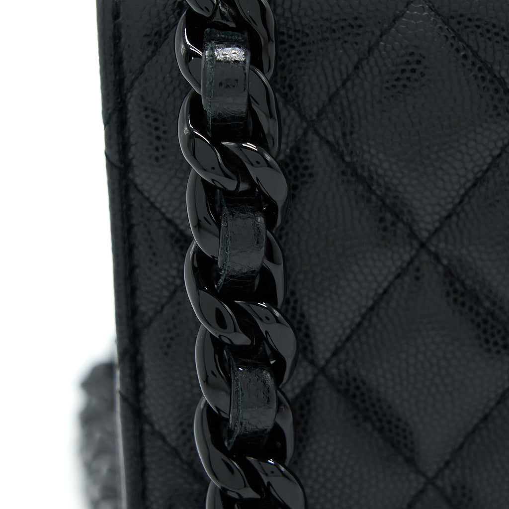CHANEL QUILTED WALLET ON CHAIN CAVIAR SO BLACK