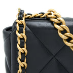 CHANEL SMALL 19 BAG LAMBSKIN BLACK MULTICOLOUR HARDWARE