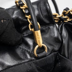 CHANEL MINI 22 BAG SHINY CALFSKIN BLACK GHW(MICROCHIP)