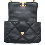 CHANEL SMALL 19 BAG LAMBSKIN BLACK MULTICOLOUR HARDWARE